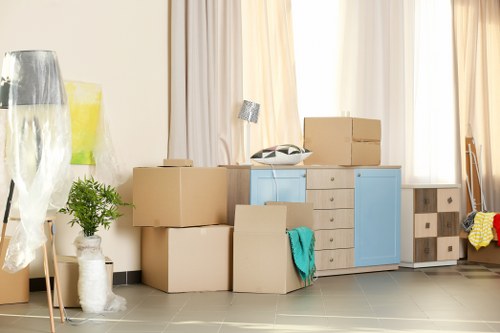 Moving team handling removals in a Putney residential street