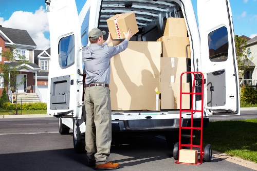 Careful handling of boxes and household items during a house move