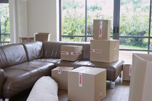 Packing materials and labelled boxes prepared for a Putney move
