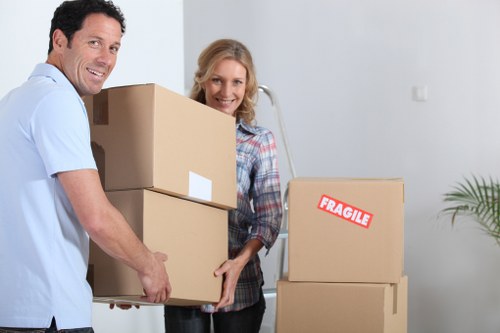 Mover using protective equipment during a relocation
