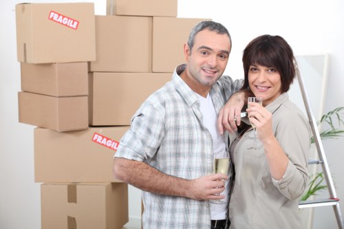 Packed household items ready for a Putney house removal